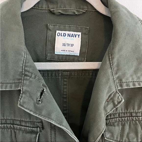 Olive green utility army Jacket xs cargo pockets vintage style - Picture 4 of 9